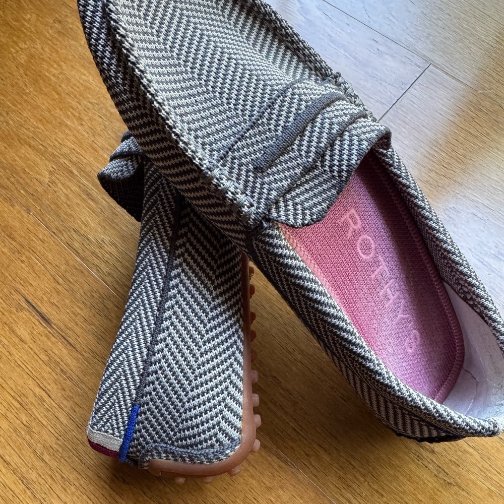 Rothy's Women's Herringbone Moccasins - Black and White